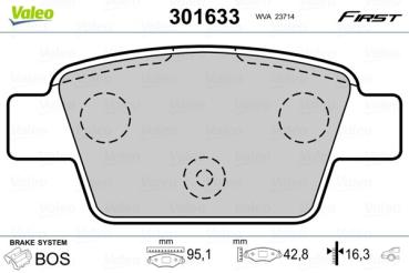Bremsbelagsatz, Scheibenbremse FIRST, hinten (301633), Alfa / Fiat / Lancia